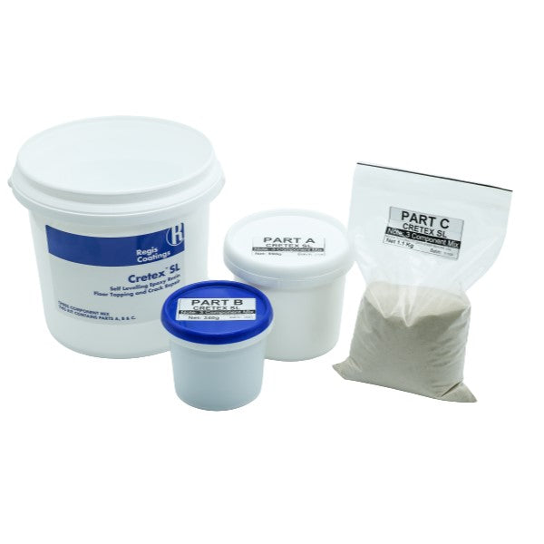 Cretex SL is a high strength, three part aggregate filled pourable epoxy resin used for crack repair and resurfacing of eroded concrete floors.