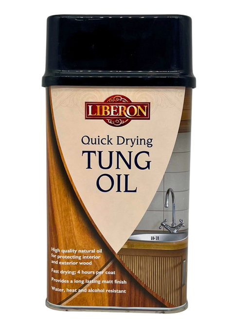 Liberon Quick Drying Tung Oil is a pure, natural oil, ideal for food contact surfaces and other interior and exterior wood.