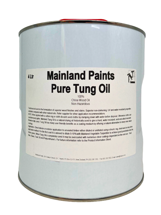 Mainland Tung Oil is a pure, natural drying oil finish.