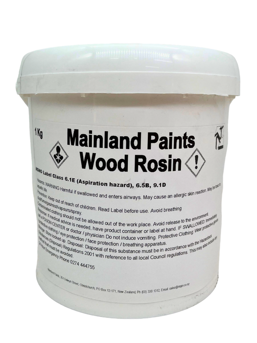 Mainland Paints Wood Rosin plastic container