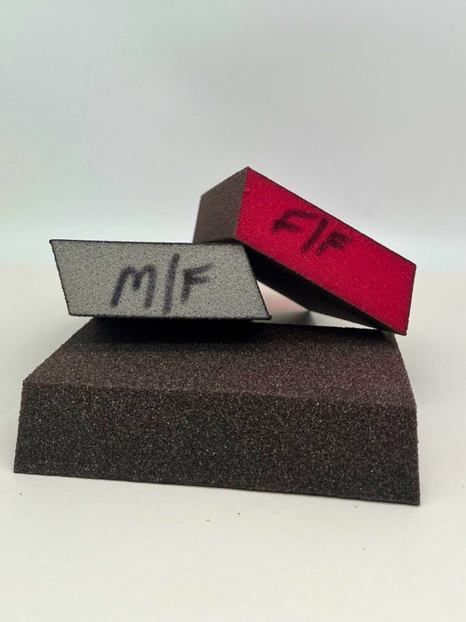 Large Dual Angle Wet/Dry Sanding Sponge [STY:MEDIUM/FINE BLOCK EACH]