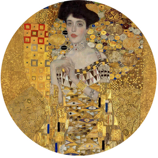 Artistic depiction of a woman with intricate patterns and colors, inspired by Gustav Klimt's style.