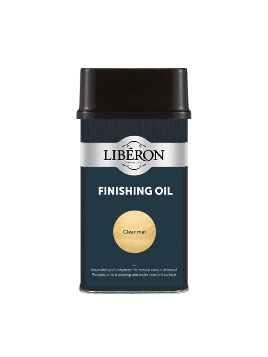 A can of Liberon Finishing Oil for use interior wood, woodwork and wooden toys.