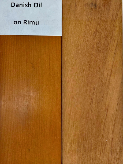 Liberon Superior Danish Oil sample on Rimu