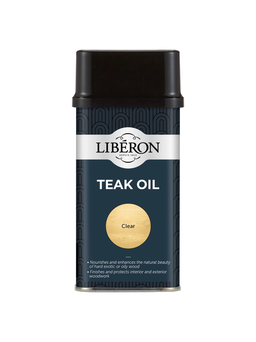 A can of Liberon Teak Oil is a blend of pure tung oil and linseed oil which nourishes and enhances the natural beauty of hard/exotic woods