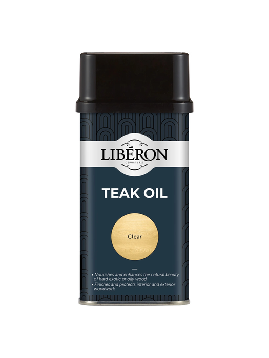 A can of Liberon Teak Oil is a blend of pure tung oil and linseed oil which nourishes and enhances the natural beauty of hard/exotic woods