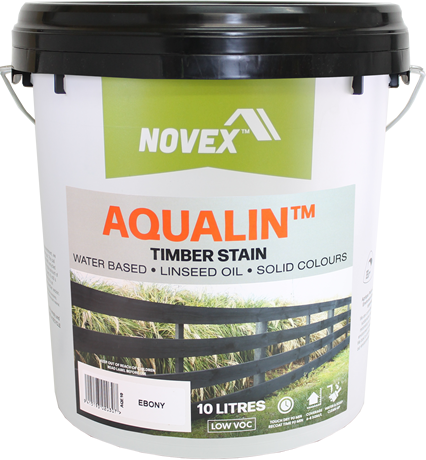 10L pail of Novex Aqualin water based linseed oil Timber Stain 