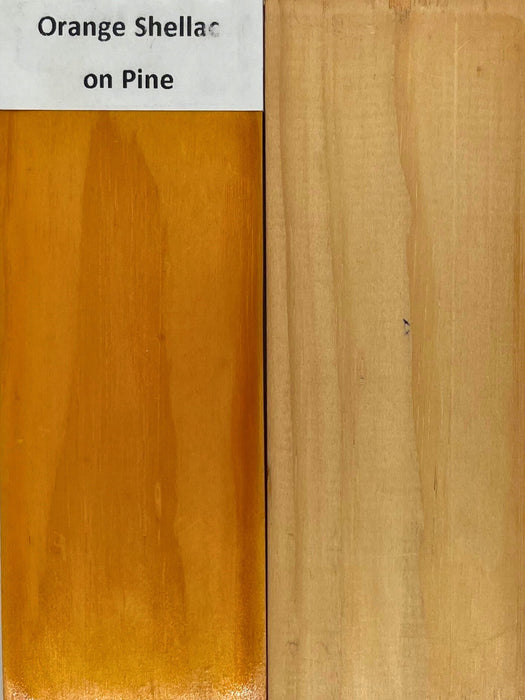 Orange Shellac on pine